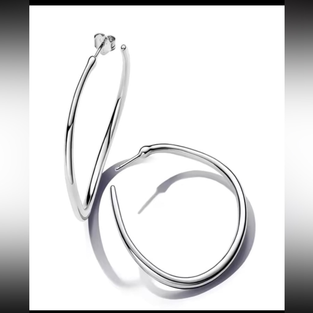 925 Stamped Silver Hoop Earrings #655